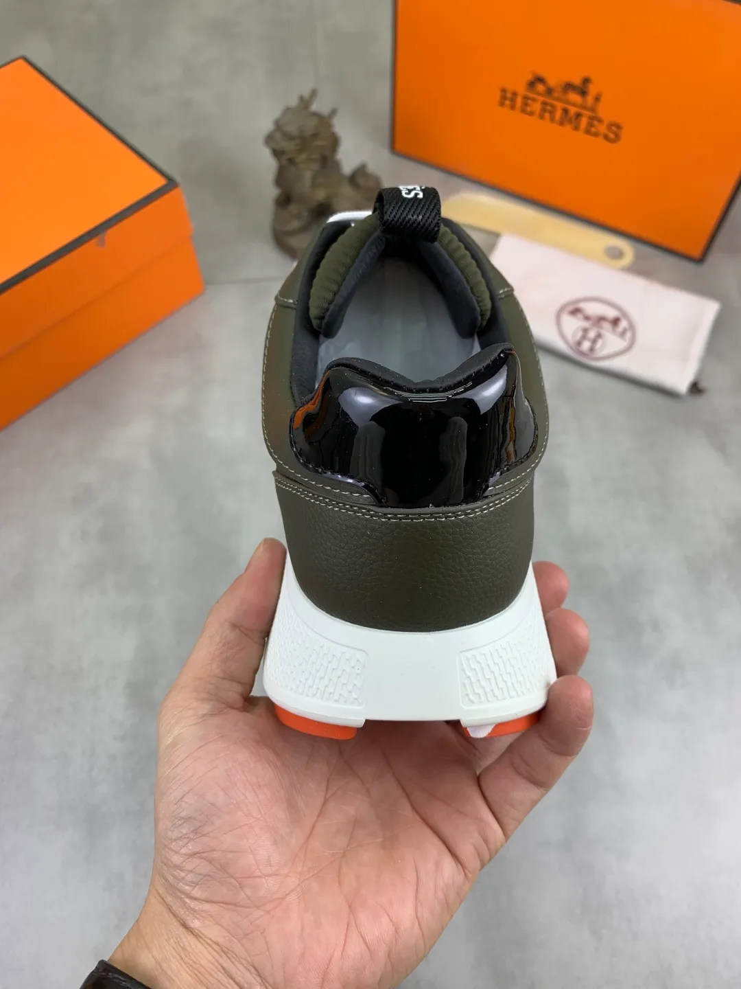 Men's men's shoes P460 new style [HERMES] Hermès - High-end quality original order - Upper: 🔝Nappa calfskin, sewn brand 'H' totem - Inner: water-dyed cowhide - Outsole: ultra-light TPU foam; molded outsole - Ultra-high quality control·Fine workmanship: highlighted (high-end·nobility·grade) -Size: 38-44 (45 can be customized)·